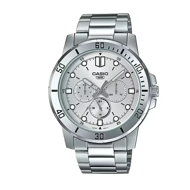Casio Enticer Chronograph White Dial Men's Watch- MTP-VD300D-7
